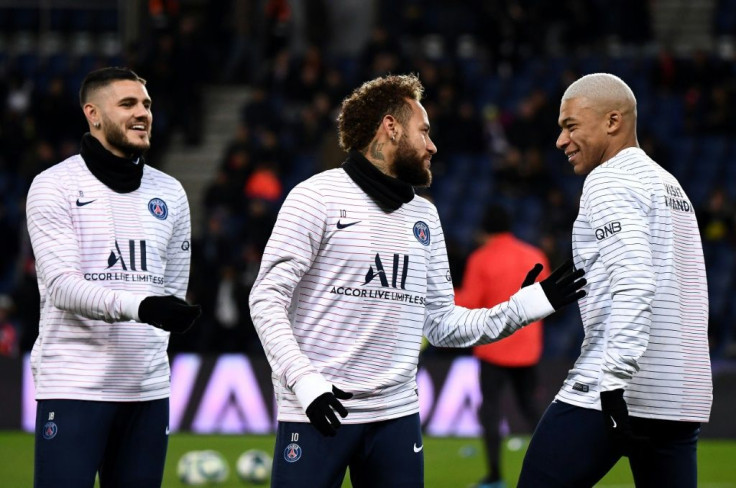 Paris Saint-Germain stars Mauro Icardi, Neymar and Kylian Mbappe. PSG were crowned Ligue 1 champions in late April after the season was ended early