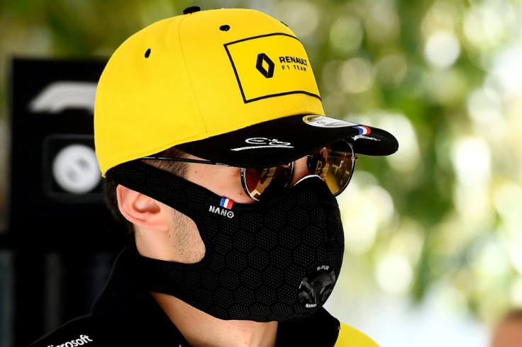 Masked man: Renault driver Esteban Ocon in Melbourne in March