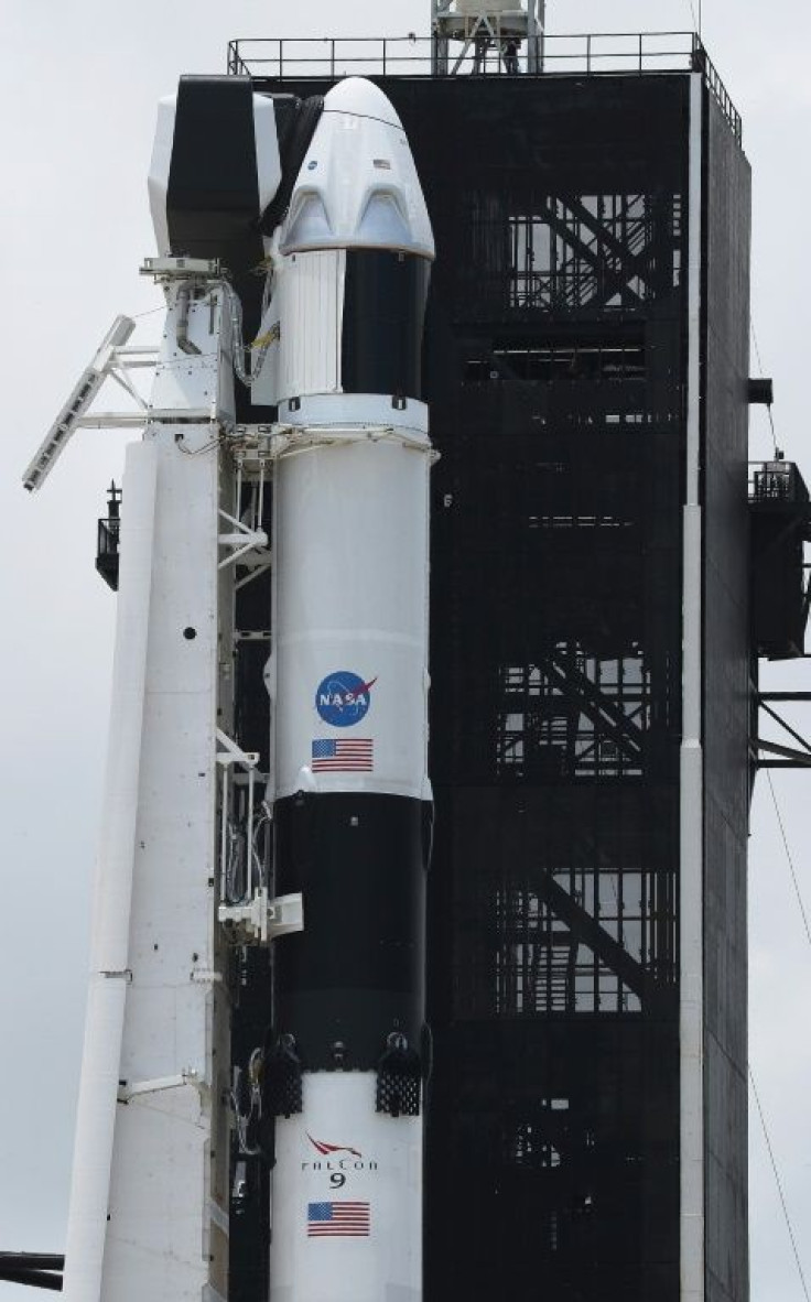 The Crew Dragon capsule atop SpaceX's Falcon 9 rocket
