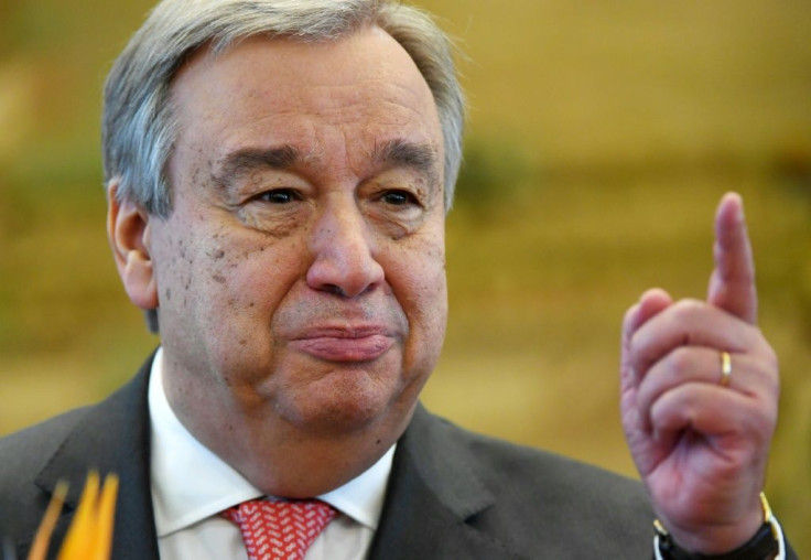 UN Secretary-General Antonio Guterres, seen at a news conference in Beijing on November 28, 2016