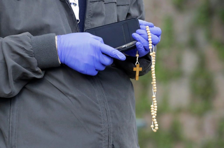 The pope led a rosary prayer in the Vatican Gardens