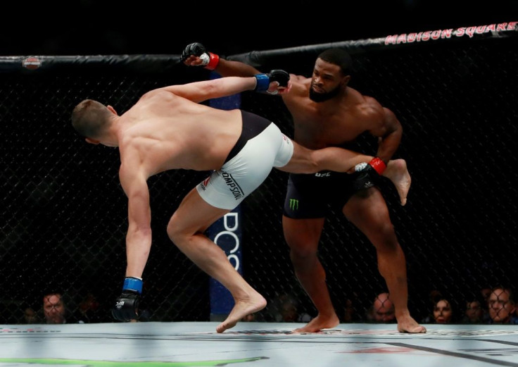 Tyron Woodley, pictured here in 2016, was defeated by Brazil's Gilbert Burns
