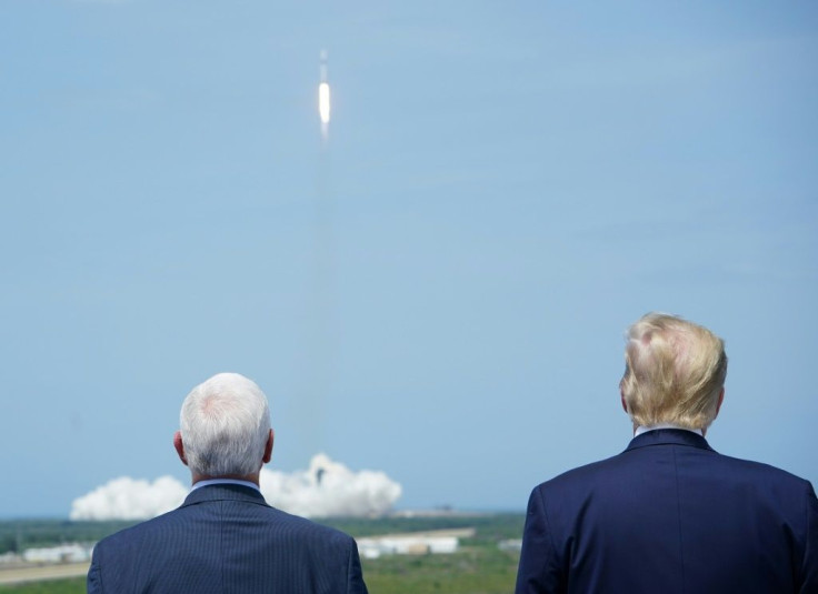 President Donald Trump flew to Florida to watch the launch and delivered remarks to NASA and SpaceX employees on what he called a "special day"