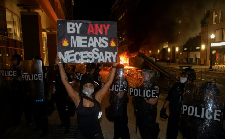 The scene at a demonstration in Washington on May 30, 2020