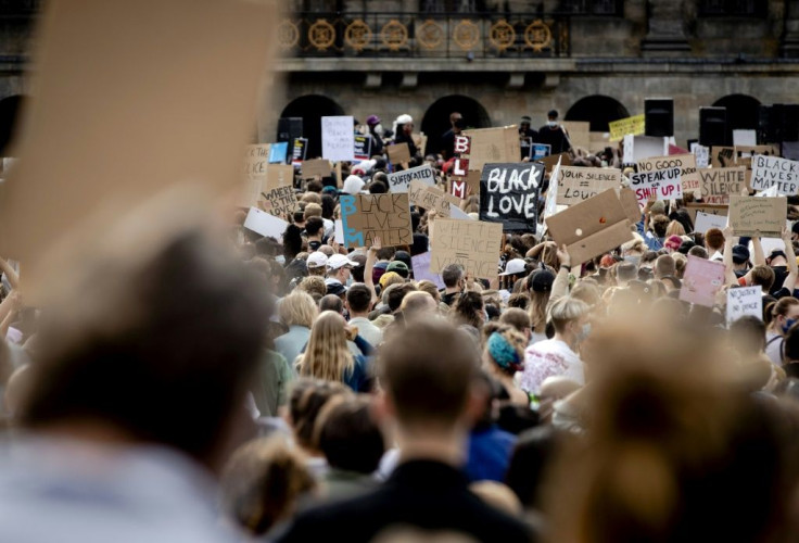 Protesters demonstrated in Amsterdam over the death of George Floyd in Minnesota