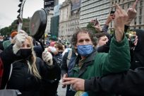 Small business owners affected by Argentina's 10-week coronavirus lockdown protest in central Buenos Aires as talks on renegotiating the country's massive debt burden continue with international creditors