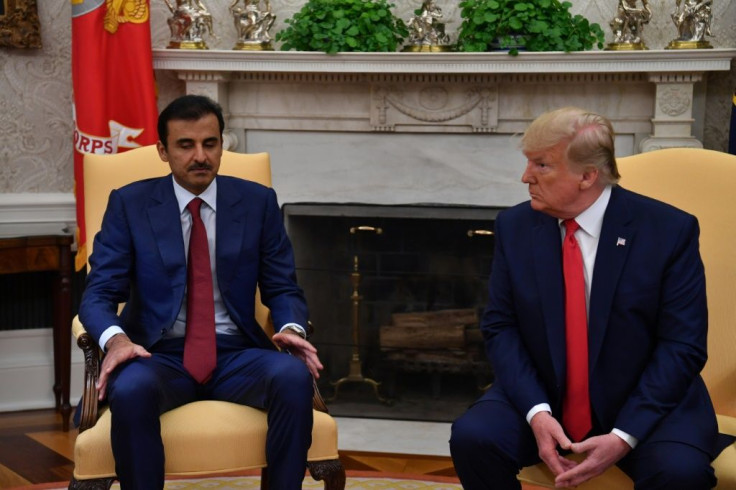 US President Donald Trump meeting with the Emir of Qatar Sheikh Tamim bin Hamad al-Thani at the White House on July 9, 2019