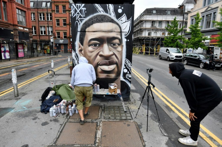 In Manchester, England, street artist Akse has put up a mural of George Floyd, the unarmed black man who died after a US police officer knelt on his neck during an arrest