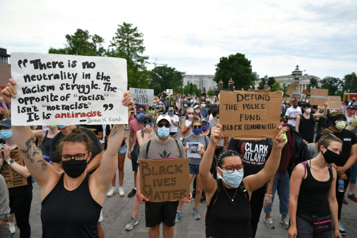 Protesters gather to demonstrate the death of George Floyd near the US Capitol on June 3, 2020, in Washington, DC