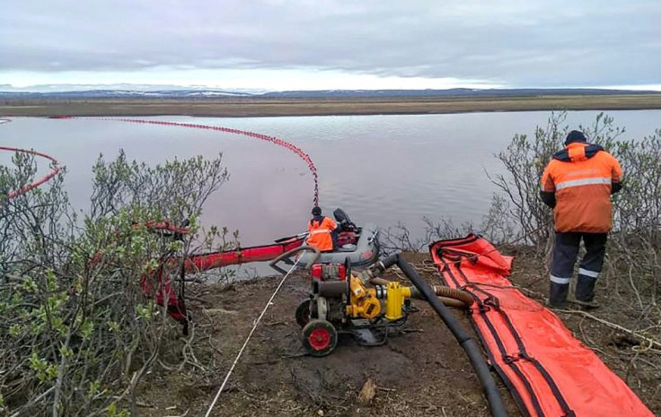 Workers at the site above the Arctic Circle