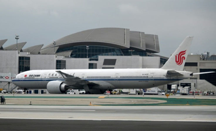 An Air China jet at a gate at Los Angeles International Airport, California on May 9, 2019