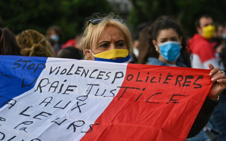 Some of the Lille protesters on Thursday