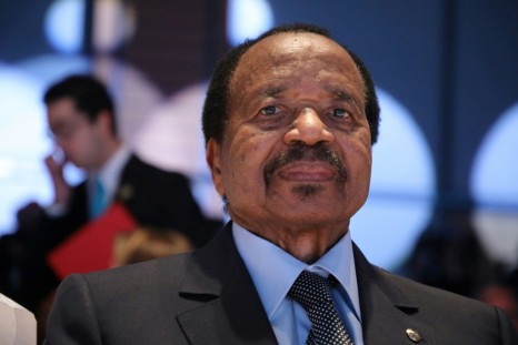 The RSF described Wazizi's death as the country's worst assault on journalists in a decade; pictured is an October 2019 file image of President Paul Biya