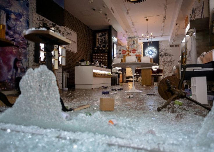 A looted and destroyed shop in New York on June 1 after a night of protest over the death of African-American man George Floyd in Minneapolis