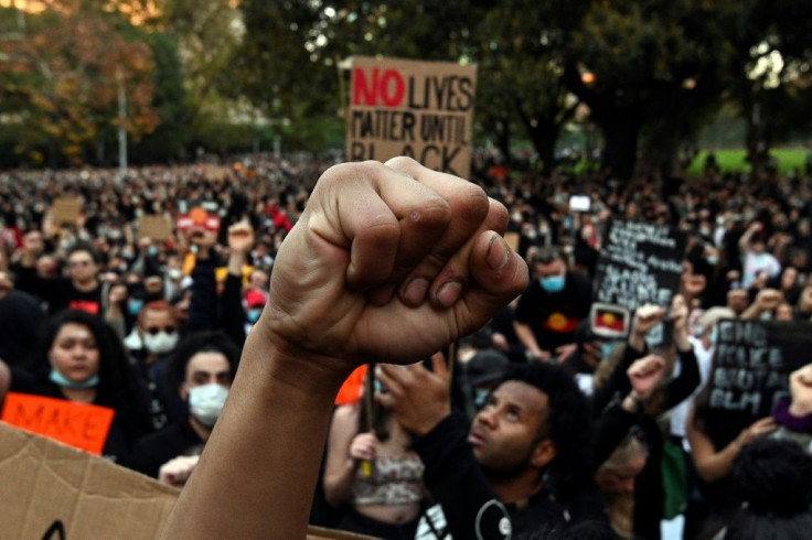 Demonstrators have rallied in Australia in support of the US protests