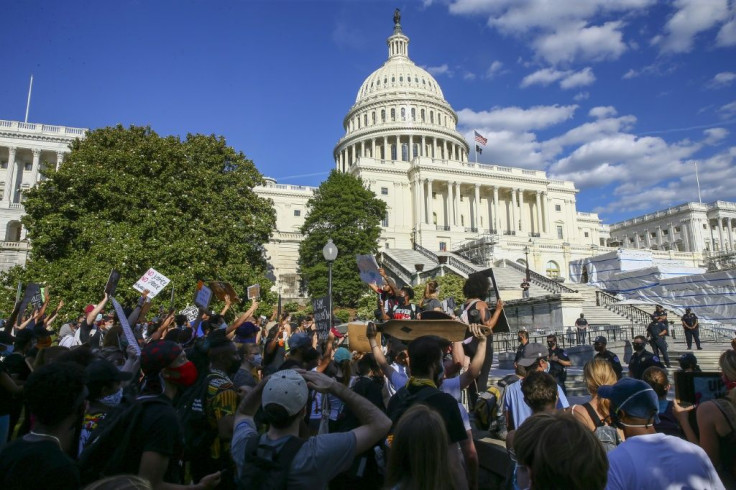 Protesters at the US Capitol in Washington