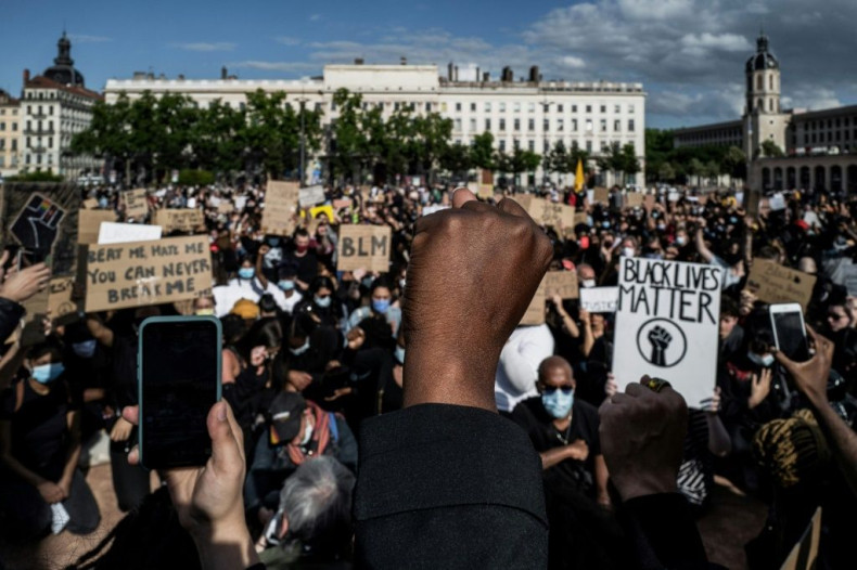 Protests against police brutality and racism have taken place in several French cities despite a ban on large gatherings