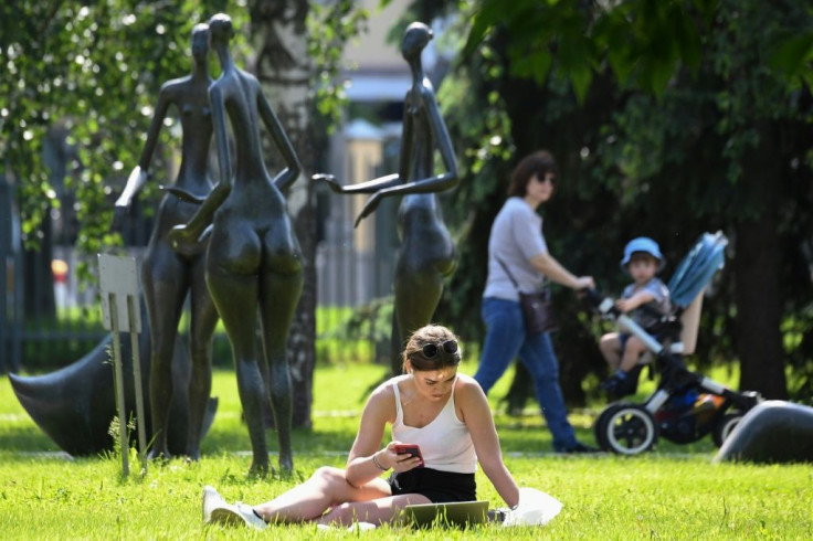 Moscow residents enjoyed the sunshine after weeks of rain in the city