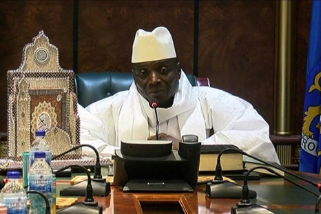 An image grab taken on December 3, 2016 from a video of the Gambia and Television Services (GRTS) broadcasted on December 2, 2016, in Banjul shows outgoing Gambian President Yahya Jammeh speaking during a press conference after being defeated during the p