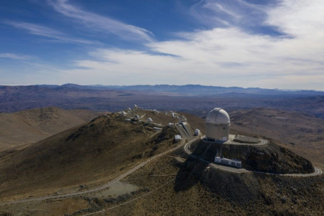 An aerial view of the European Southern Observatory's (ESO) La Silla facility in La Higuera in Chile's Atacama Desert, on June 6, 2019