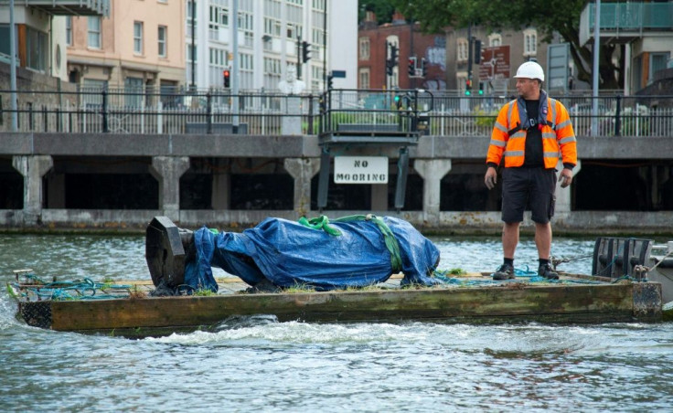 The statute of 17th century slave trader Edward Colston had been pulled down and dumped in Bristol's harbour
