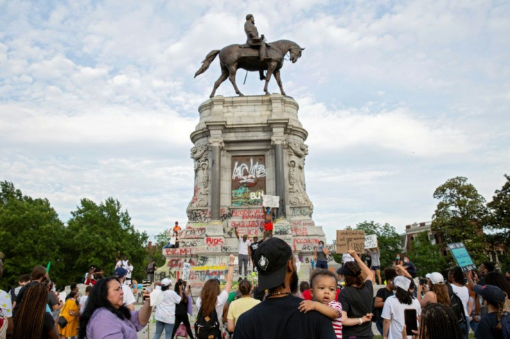 A statue of Confederate General Robert E. Lee has become a target of racial justice protesters following the death of George Floyd