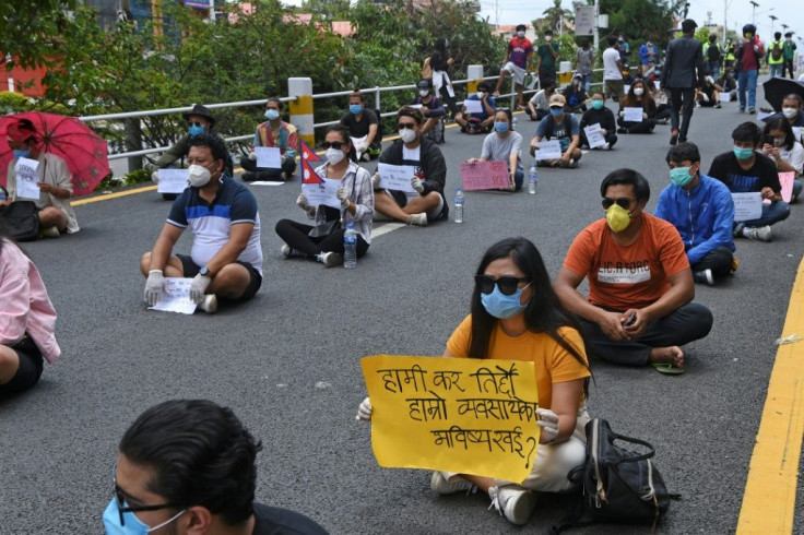 Demonstrators in Nepal have defied a nationwide lockdown for several days