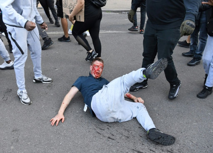 In London, far-right protesters clashed with police in the city centre after gathering to counter an anti-racism march.