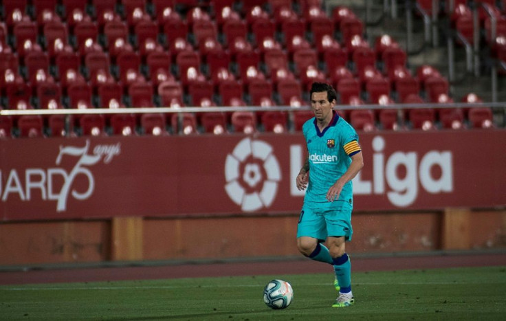 Barcelona resumed their La Liga title challenge and thumped Real Mallorca in an empty stadium