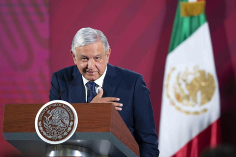 Mexico's President Andres Manuel Lopez Obrador speaking at the National Palace in Mexico City on March 24, 2020