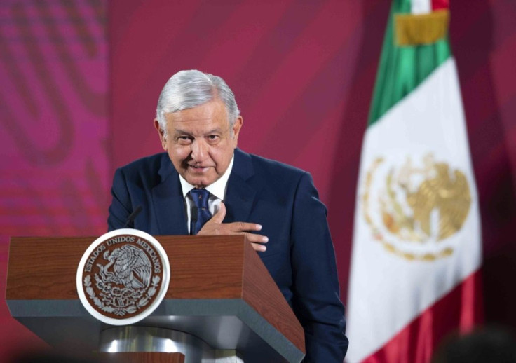 Mexico's President Andres Manuel Lopez Obrador speaking at the National Palace in Mexico City on March 24, 2020