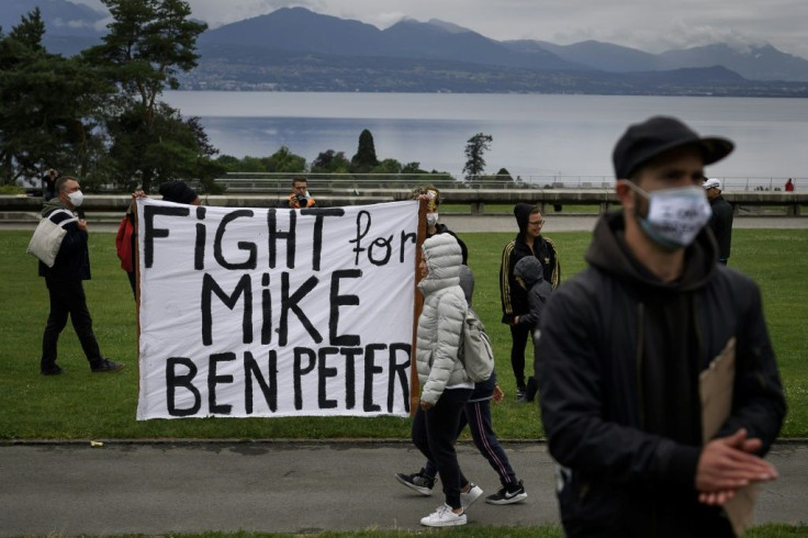 BLM demonstrators in Switzerland call for justice for a Nigerian, Mike Ben Peter, who died in similar circumstances to George Floyd in Lausanne two years ago