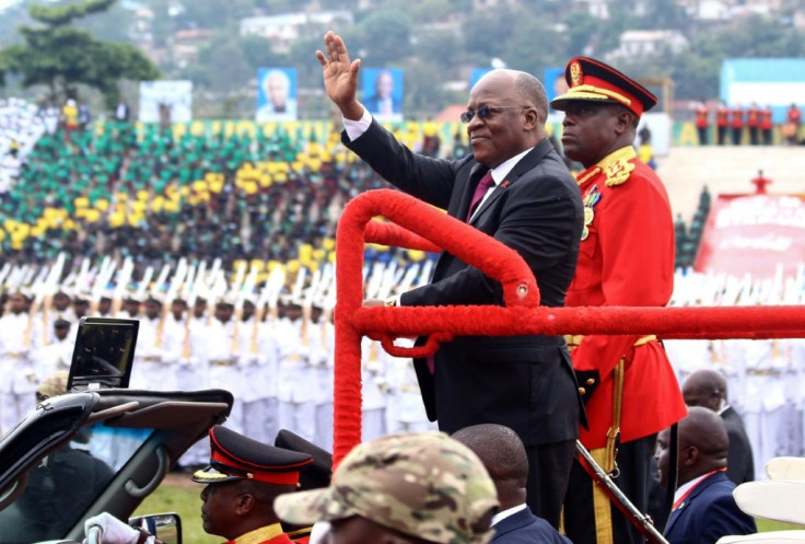 President John Magufuli, centre, at ceremonies last December to mark Tanzania's 58th anniversary of independence