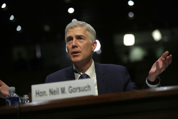 US Supreme Court Justice Neil Gorsuch at his March 2017 Senate confirmation hearings