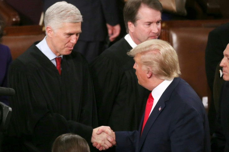 US President Donald Trump (R) appointed Neil Gorsuch (L) to the US Supreme Court as a reliably conservative voice