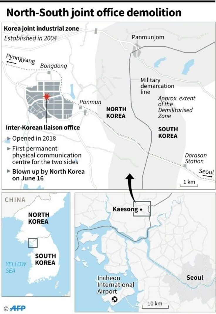 Graphic on the Inter-Korean liaison office, in the shuttered Kaesong joint industrial complex, blown up by North Korea on Tuesday