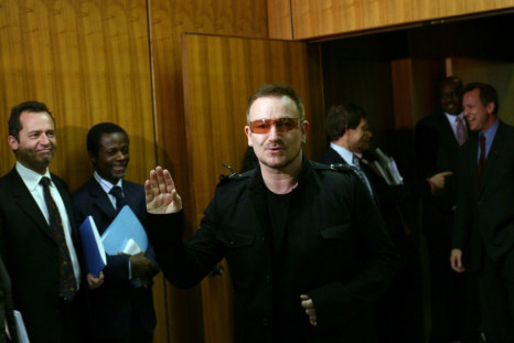 U2 frontman Bono visits the United Nations in 2008