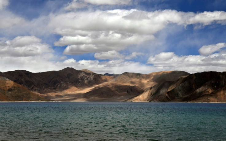 Pangong Lake in the Leh district of Ladakh bordering India and China