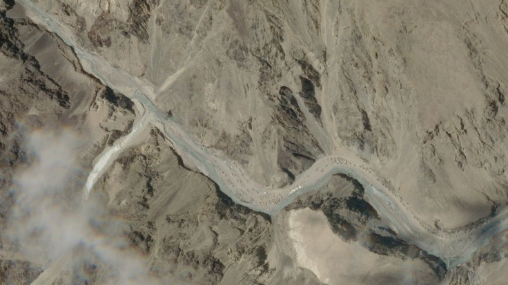 This handout satellite image taken on June 16, 2020, and released by 2020 Planet Labs, Inc. shows Galwan Valley, which lies between China's Tibet and India's Ladakh