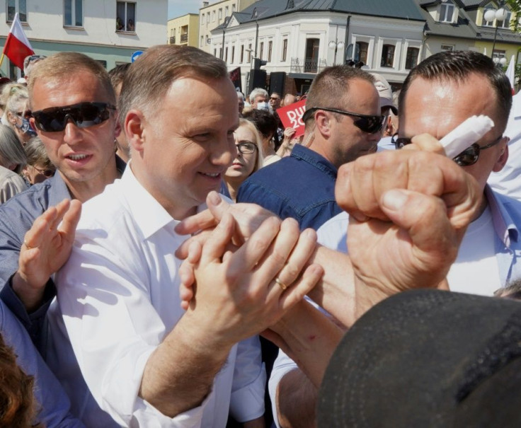 Duda, who is running for re-election, has equated 'LGBT' ideology with communism