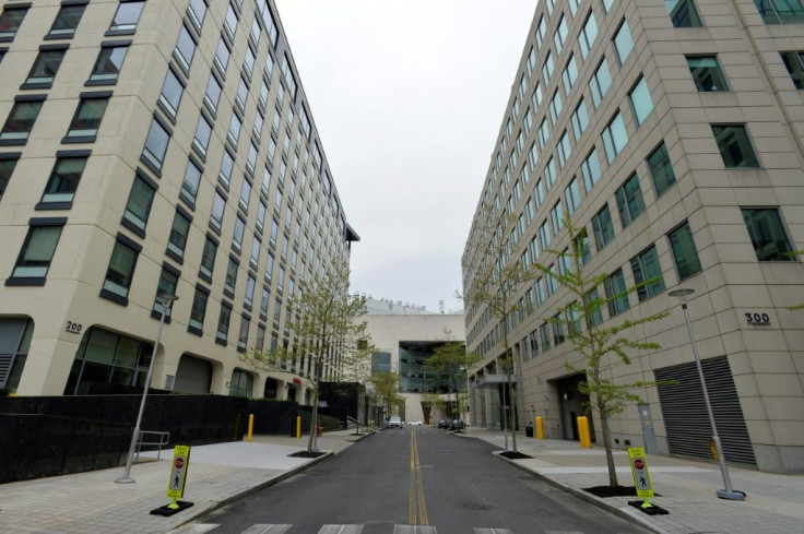 Moderna, whose headquarters are seen here in Cambridge, Massachusetts, is 'temporarily ahead' in the vaccine race, Fauci said