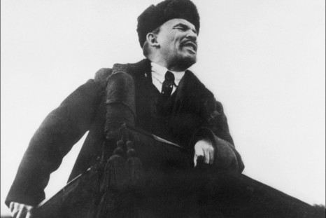A statue of Vladimir Lenin (pictured addressing supporters in October 1918 in Moscow) is to be unveiled for the first time on territory of the former West Germany, decades after the Berlin Wall was torn down