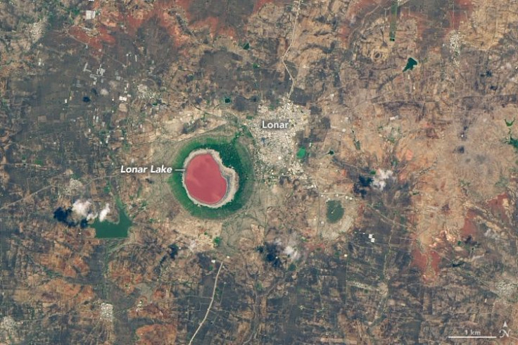 Lonar Lake In Pink