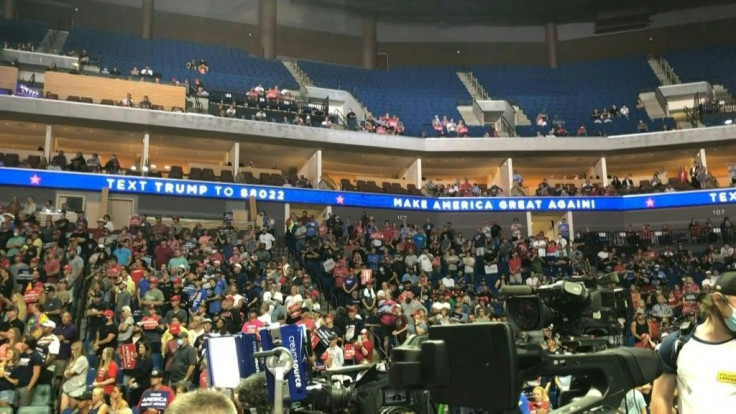 IMAGESUS President Donald Trump's first campaign rally since the start of the pandemic in Tulsa, Oklahoma was marred by empty seats.