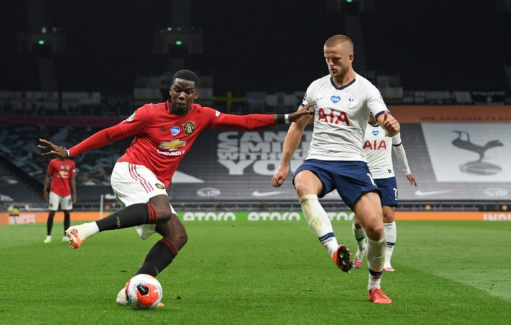 Paul Pogba (left) made a big impact as a second half substitute for Manchester United at Tottenham