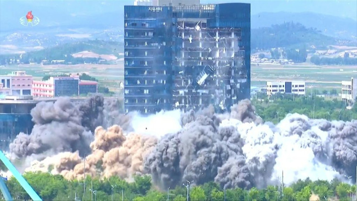 North Korean state TV releases images of the destruction of the inter-Korean liaison office in Kaesong