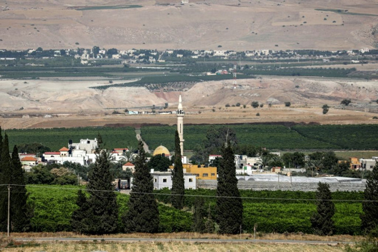 Jordanian villages can be seen in the background just kilometres from the Palestinian village of Ayn al-Bayda lying in the Jordan Valley in the occupied West Bank