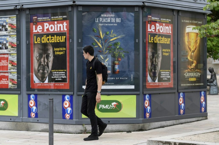 A 2018 picture shows a newsstand in France, where authorities have ordered Google to negotiate payments to media to comply with a European copyright directive
