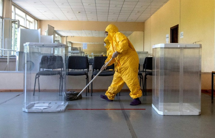 Each polling station had to be disinfected because of the coronavirus pandemic