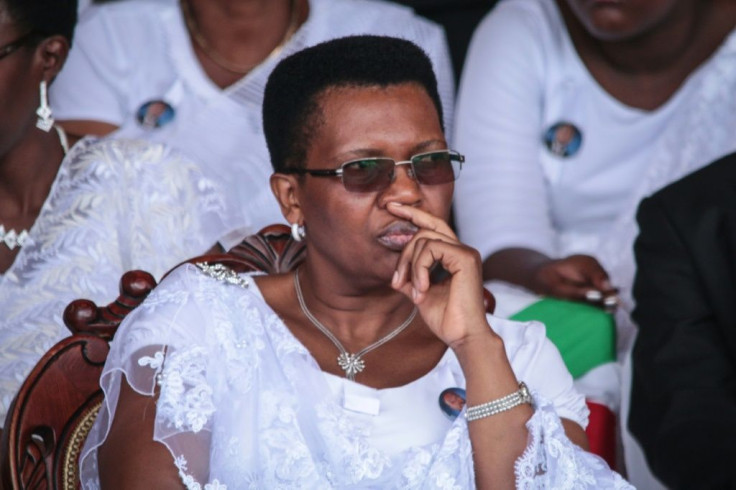 Pierre Nkurunziza's wife Denise, seen here at the funeral, recently recovered from coronavirus